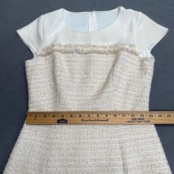 Anayi Japanese Luxury Tweed A Line Fit Flare Dress 38 (M?) Old Money Classic - Picture 11 of 13